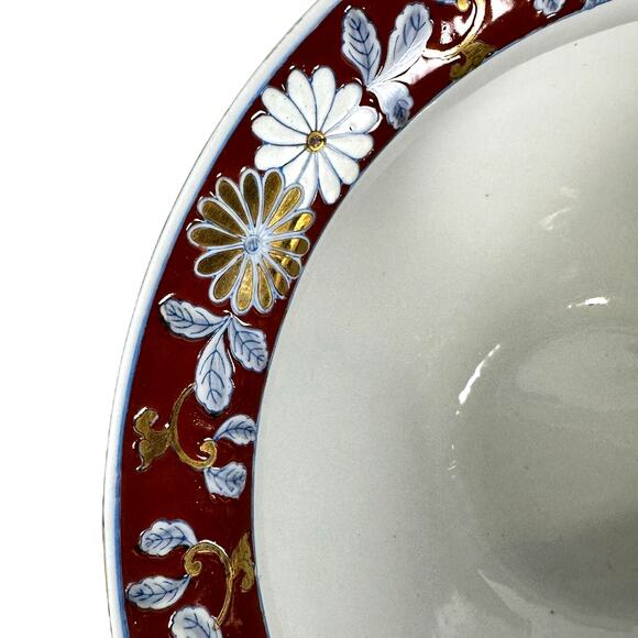 Imari Stunning Floral Vibrant Gold Gilt 14 5/8" Punch Bowl Centerpiece-Excellent - Picture 6 of 10